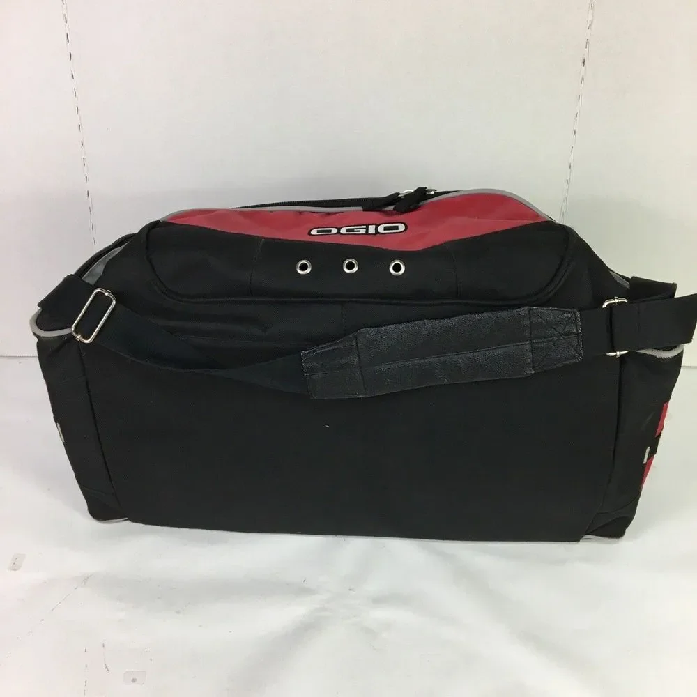 OGIO Duffle Travel Bag Heavy Nylon Carry On Gym‎ Sports Red Black Valvoline Logo